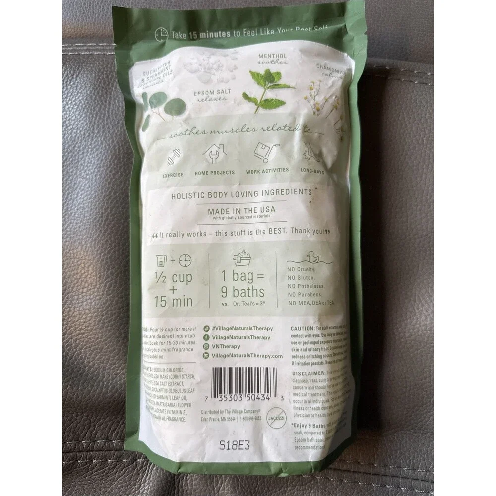Village Natural Therapy Muscle Soak Salts 36 Oz